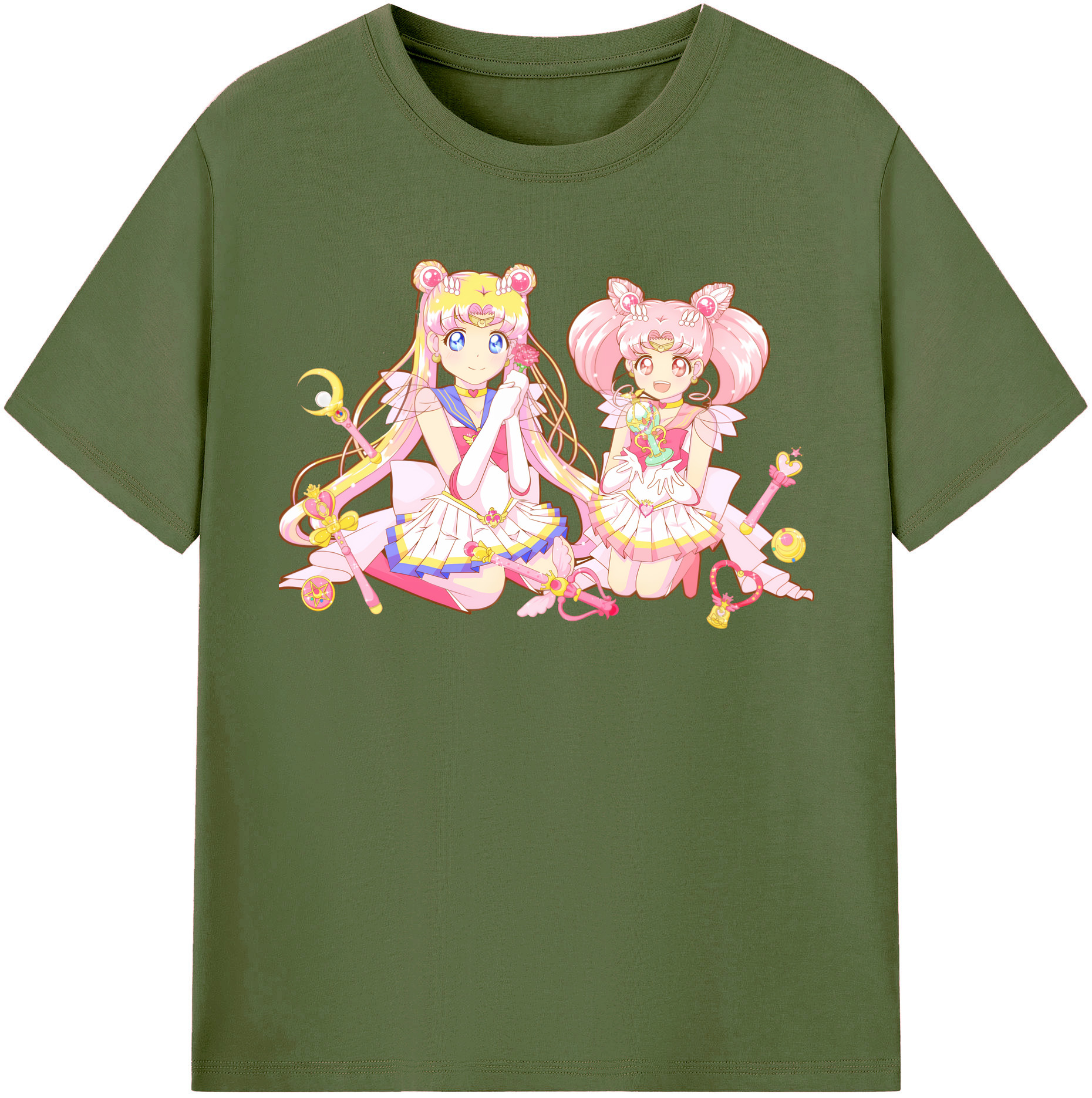 （画像用） 美少女戦士セーラームーン 月野 うさぎ つきの うさぎ Sailor Moon Tsukino Usagi 綿100％半袖Tシャツ（フロントプリント）